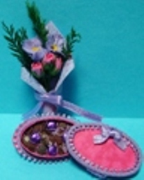 LILAC OVAL CHOCOLATES & FLOWERS